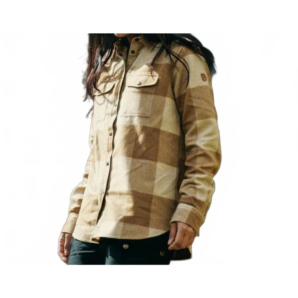 NEW FJALLRAVEN canada long-sleeved shirt in buckwheat brown-light beige